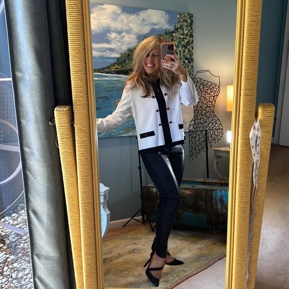 ⭐️Fylo Leather-Style/Poly Combo Leggings!Awesome Fit, Pull-On,Forgiving,Size M - Picture 3 of 8